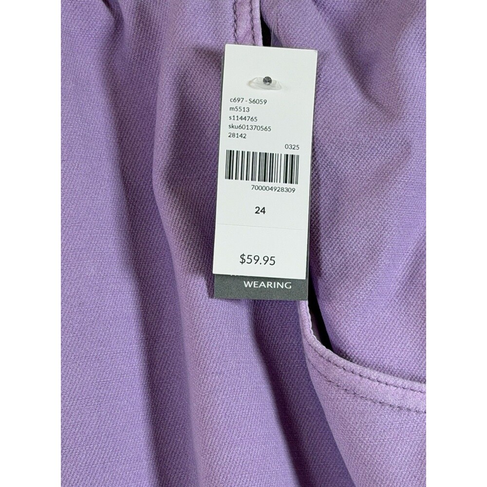 Lane Bryant Pull-On Knit Denim Shorts Women's Size 24 Purple High Rise NW 410672 - Picture 3 of 13